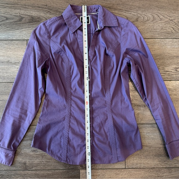 Express Purple Fitted Button-Down Shirt - Picture 10 of 15